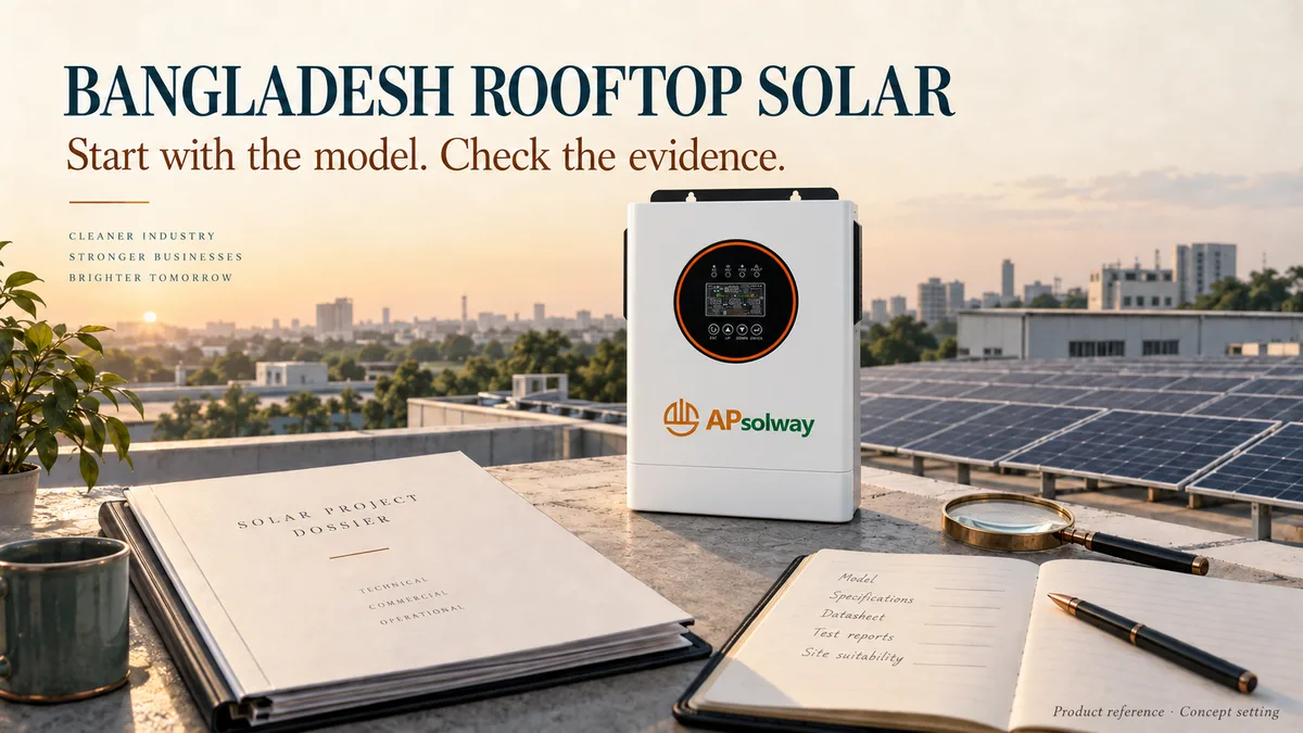 APsolway product in a concept rooftop solar setting